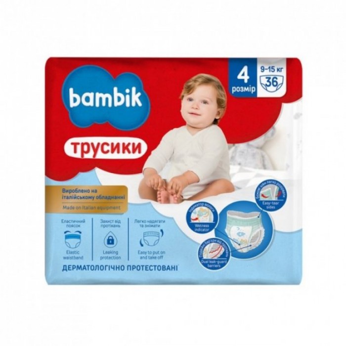 Підгузник Bambik трусики 4 (9-15 кг) 36 шт