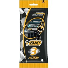 Одноразові бритви Bic 3 Action, 4 шт