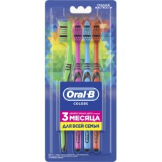Зубна щітка Oral-B Oral-B Color Collection, середньої жорсткості, 4 шт