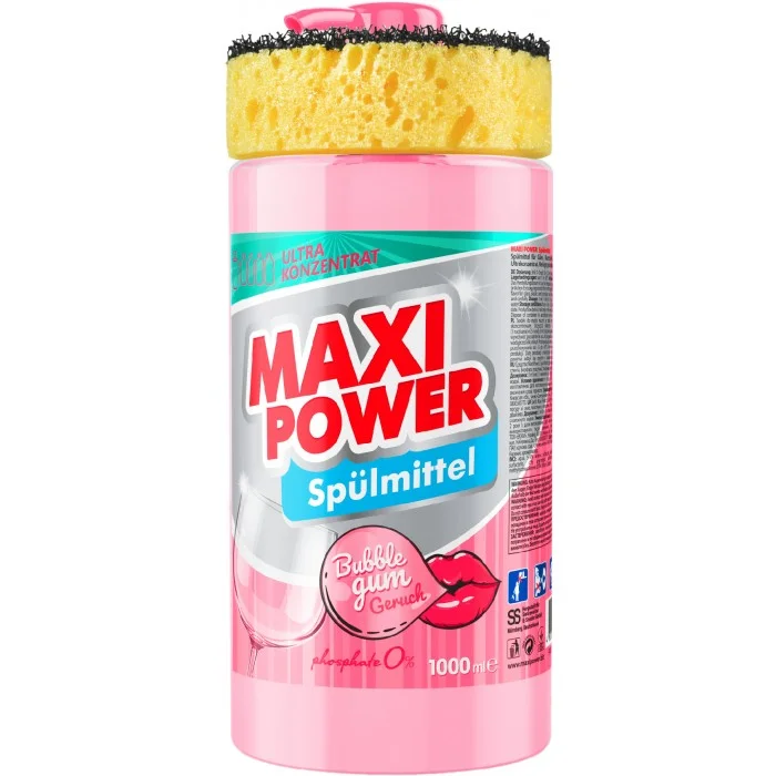 Засіб для миття посуду Maxi Power Bubble Gum, 1000 мл