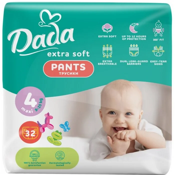 Трусики-Підгузки Dada Extra Soft 4 Maxi 9-15 кг 32 шт