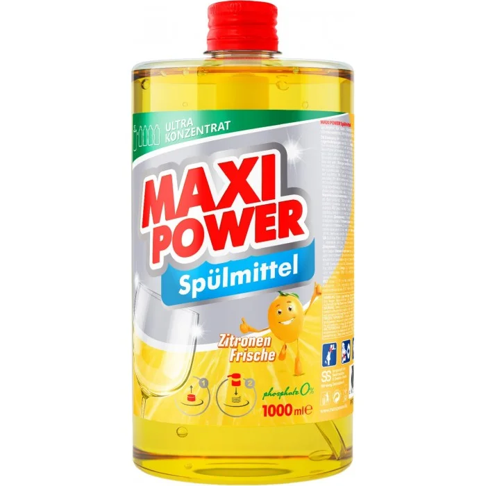 Засіб для миття посуду Maxi Power Lemon, 1000 мл (запаска)