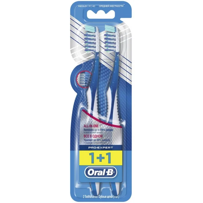 Зубна щітка Oral-B Pro-Expert Все в одному, середньої жорсткості, 1+1 