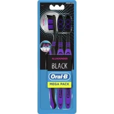 Зубна щітка Oral-B Всебічне чищення Black, середньої жорсткості, 3 шт.