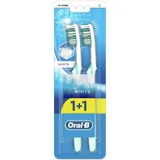 Зубна щітка Oral-B 3D White Відбілювання, середньої жорсткості, 1+1