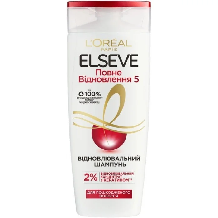 Відновлювальний шампунь L’Oreal Paris Elseve Повне Відновлення 5, для пошкодженого волосся, 400 мл