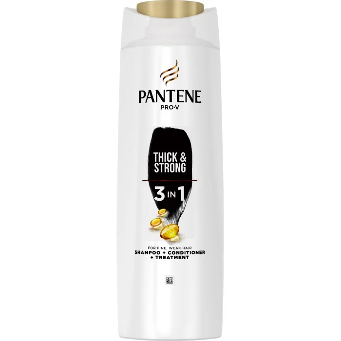 Шампунь-кондиціонер Pantene Pro-V 3в1 Thick & Strong, для тонкого та слабкого волосся, 400 мл
