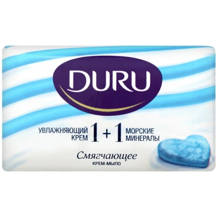 Крем-мило Duru 1+1 з зволожуючим кремом та морськими мінералами, 80 г