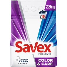 Пральний порошок Savex Premium Color&Care, автомат, 15 циклів прання, 2,25 кг