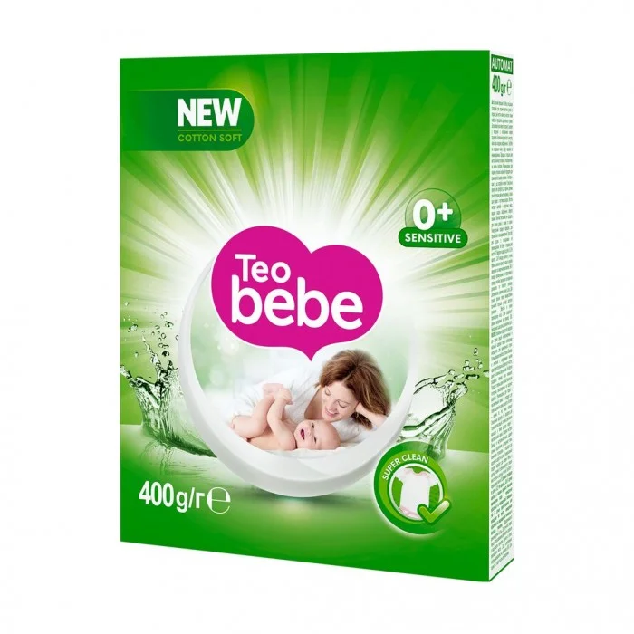 Пральний порошок Teo Bebe Cotton Soft з алое, автомат, 400 г
