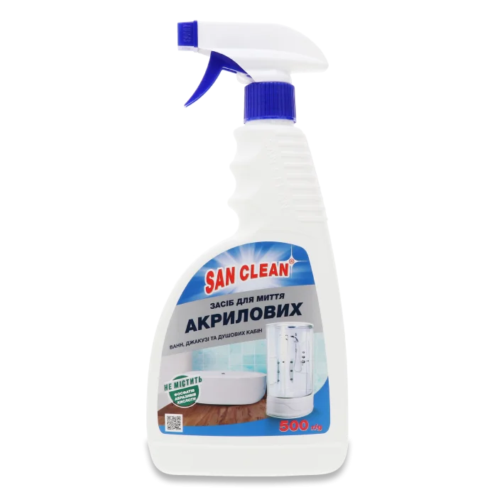 Засіб для акрилових ванн San Clean з розпилювачем, 500 мл 