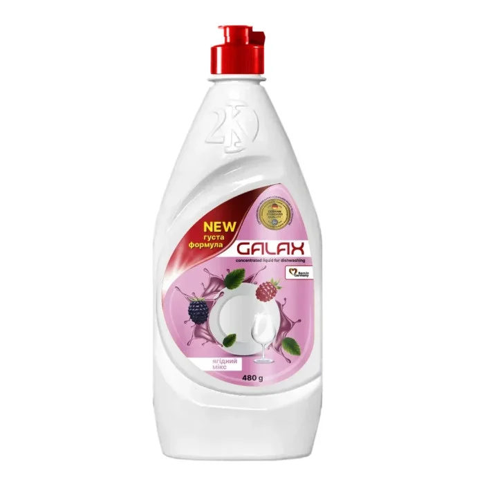 Рідина для миття посуду Galax Ягідний мікс 480г