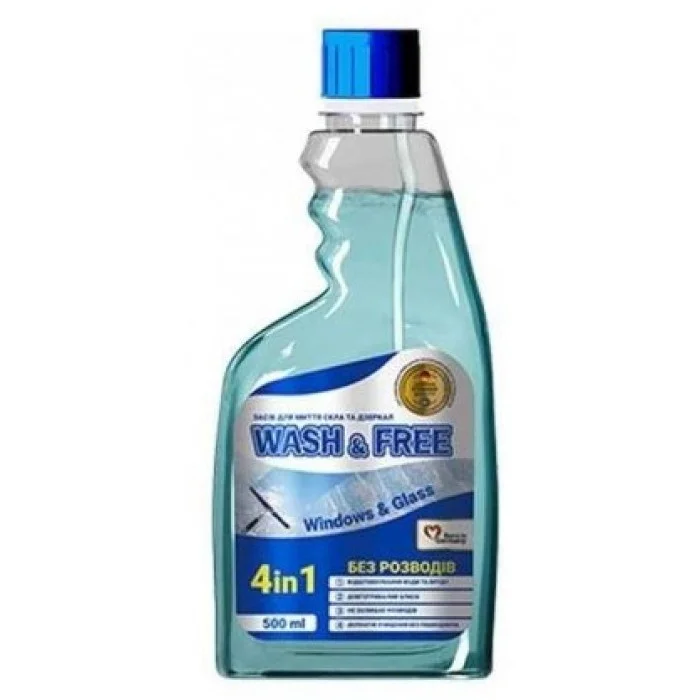 Засіб для миття скла та дзеркал WASH&FREE 500г Запаска