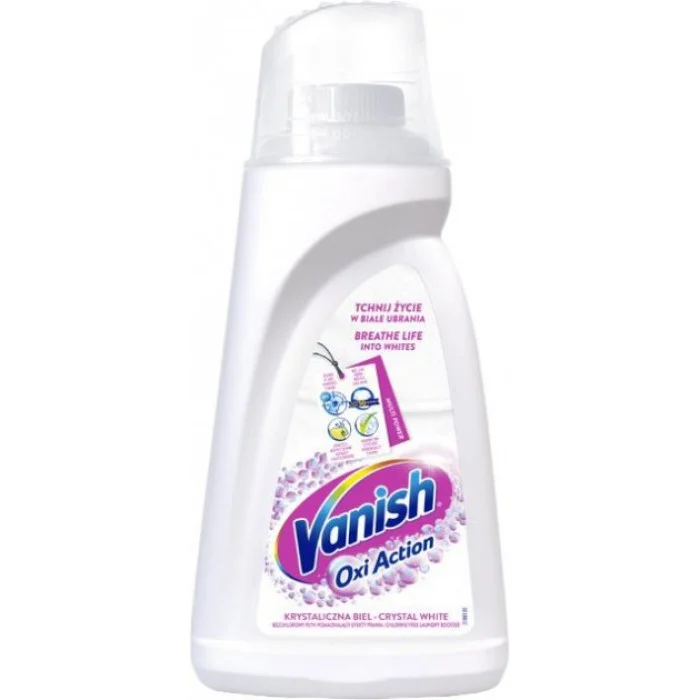 Плямовивідник та відбілювач рідкий Vanish Oxi Action для білого, 1 л