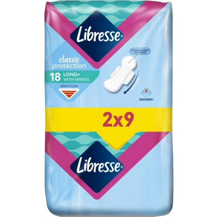 Гігієнічні прокладки для критичних днів Libresse Classic Protection Long, 18 шт