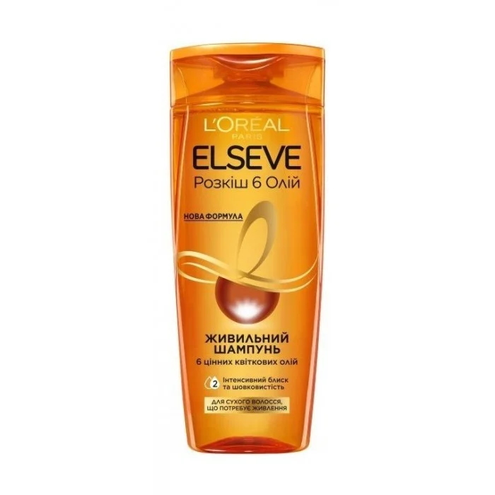 Живильний шампунь L’Oreal Paris Elseve Розкіш 6 олій, для сухого волосся, 250 мл