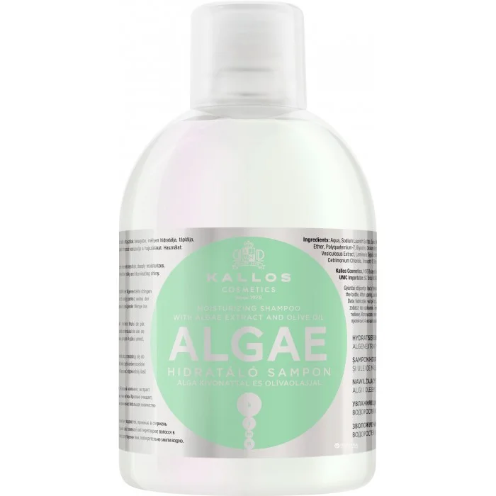 Зволожуючий шампунь Kallos Cosmetics Algae з екстрактом водоростей та оливковою олією, 1000 мл