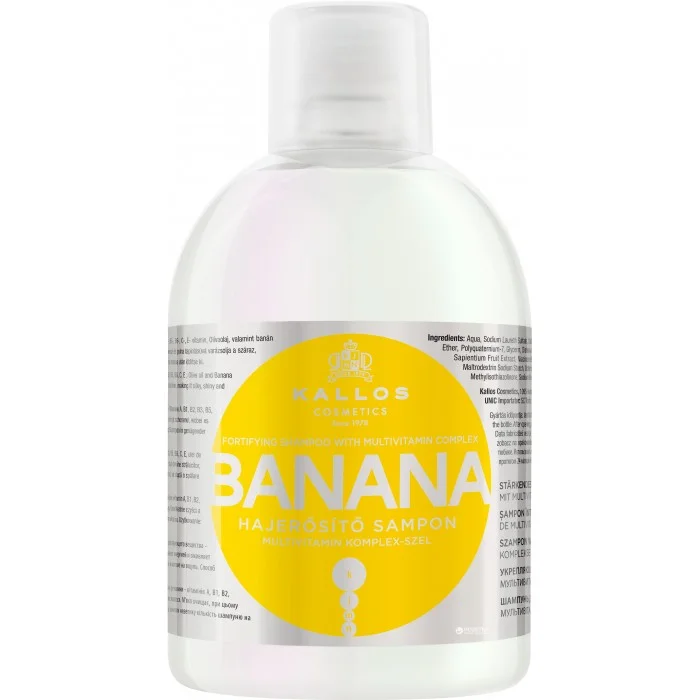 Шампунь Kallos Cosmetics Banana з мультивітамінним комплексом, 1000 мл