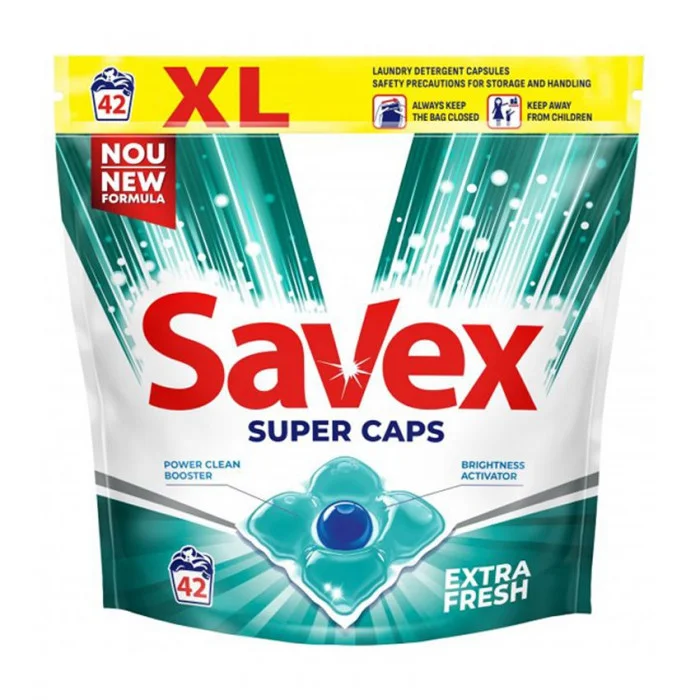 Капсули для прання Savex Super Caps Extra Fresh, 42 цикли прання, 42 шт